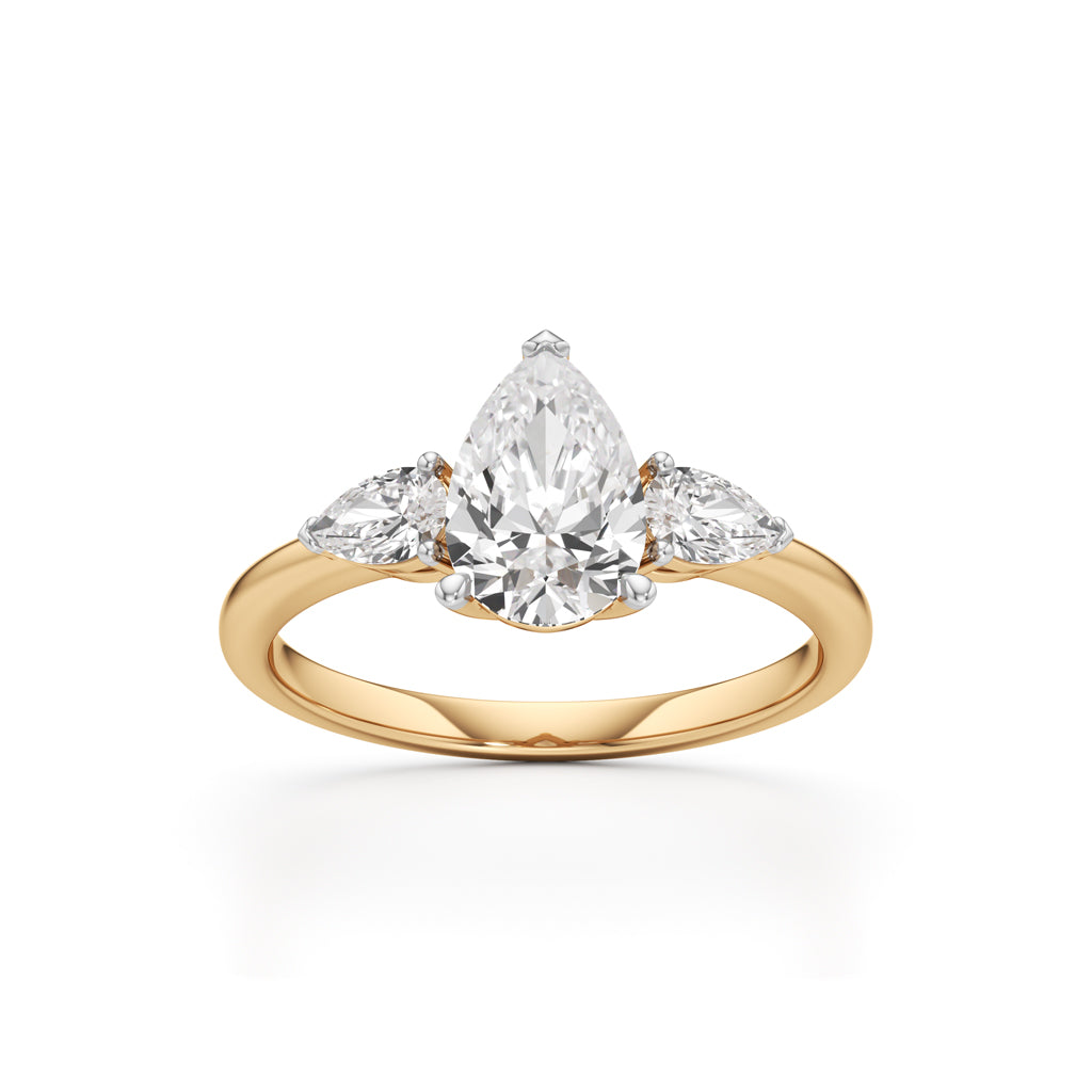 Triavaira 1Ct Pear Cut Three Stone Ring