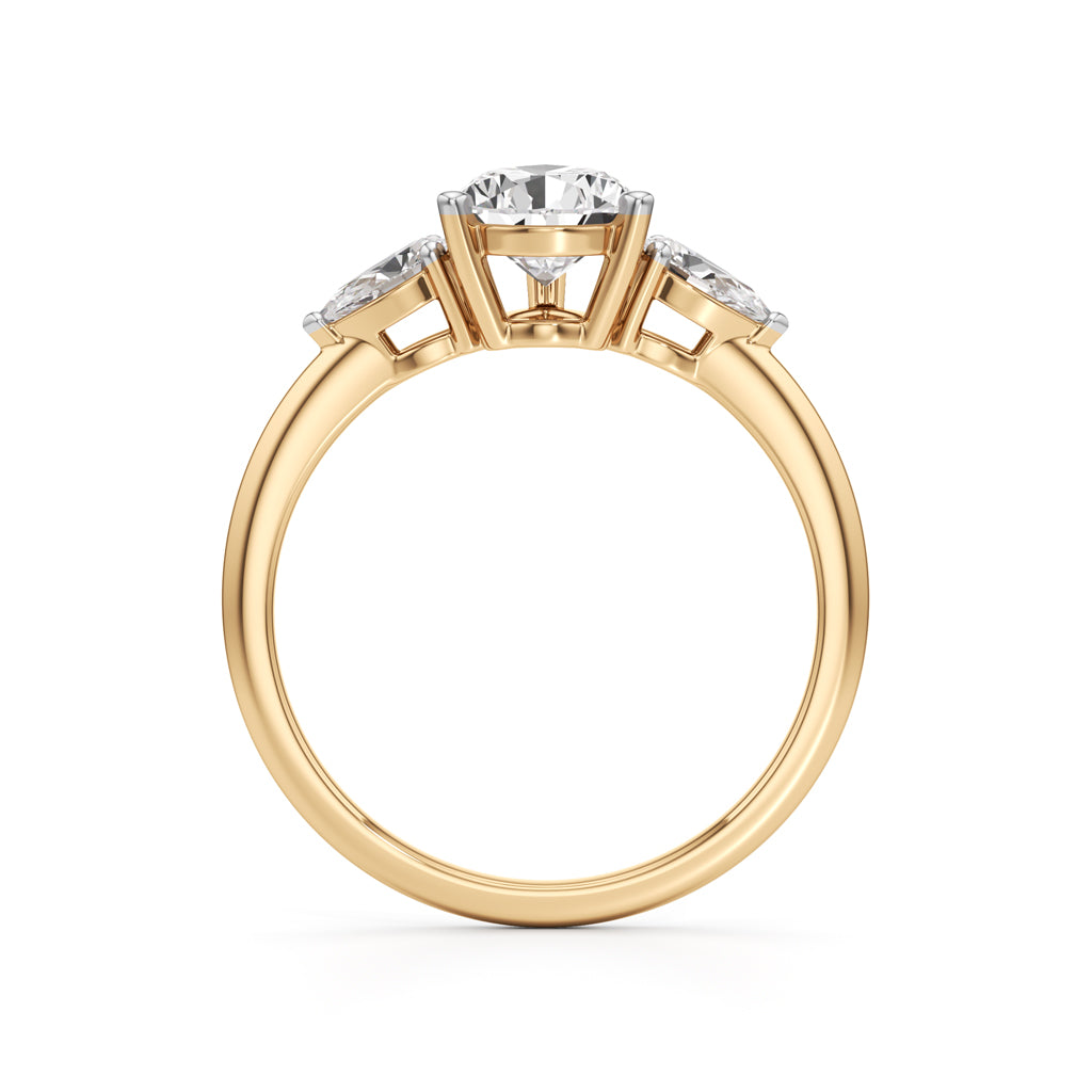 Triavaira 1Ct Pear Cut Three Stone Ring