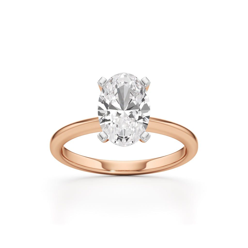 Solenderis 2Ct Oval Cut Solitaire Ring