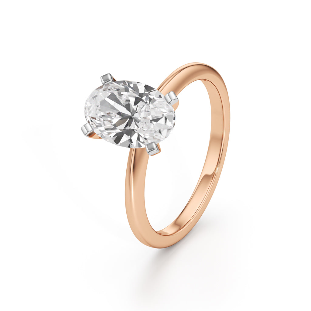 Solenderis 2Ct Oval Cut Solitaire Ring