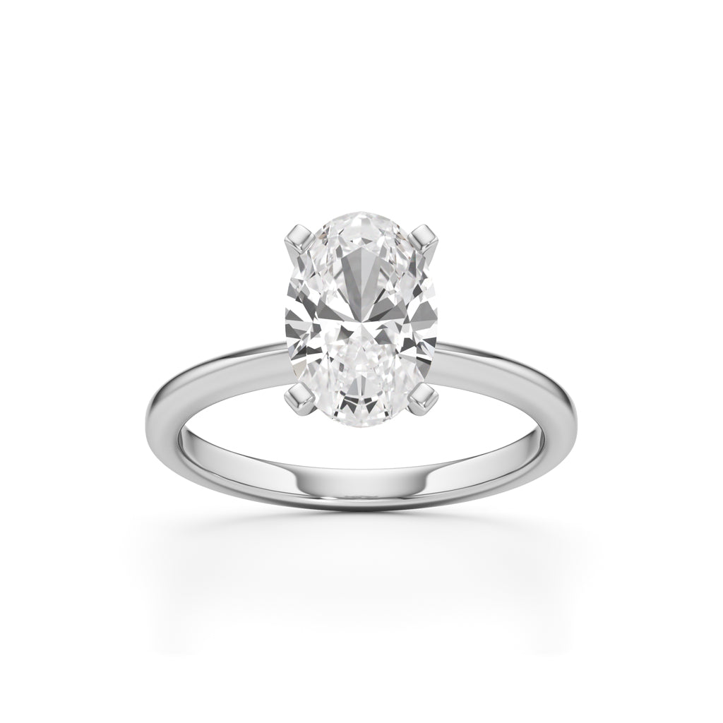 Solenderis 2Ct Oval Cut Solitaire Ring