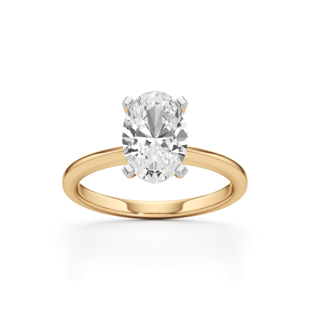 Solenderis 2Ct Oval Cut Solitaire Ring