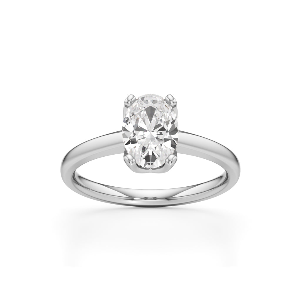 Solinaia 15Ct Four Tab Prong Oval Cut Ring