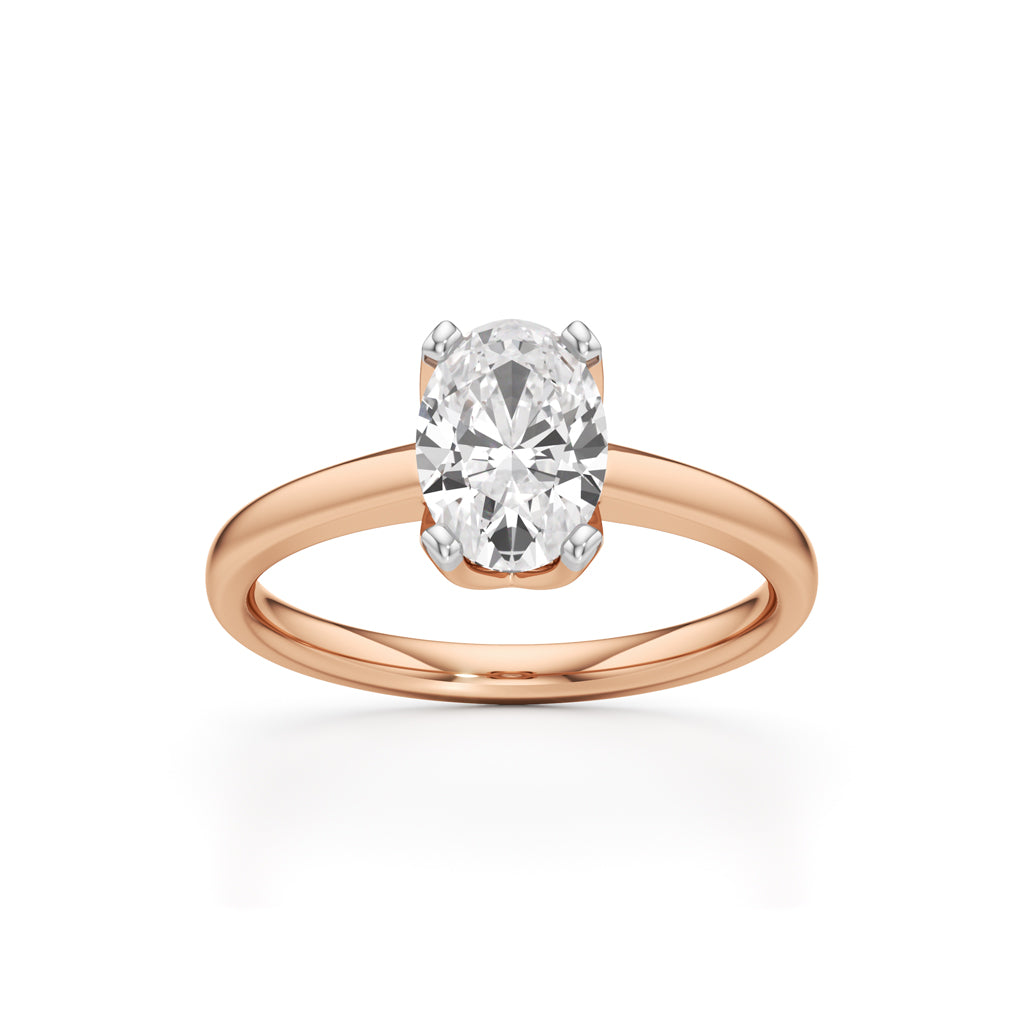 Solinaia 15Ct Four Tab Prong Oval Cut Ring