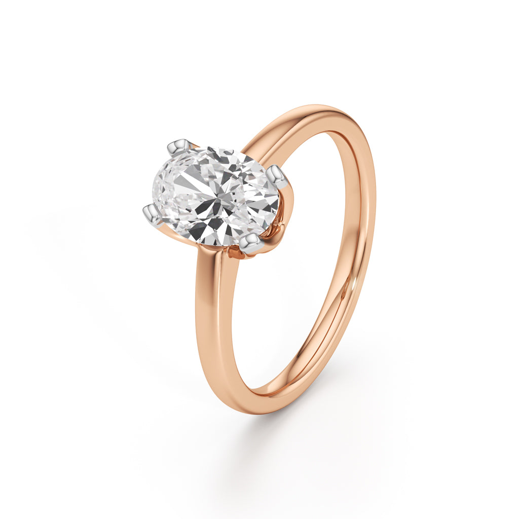 Solinaia 15Ct Four Tab Prong Oval Cut Ring