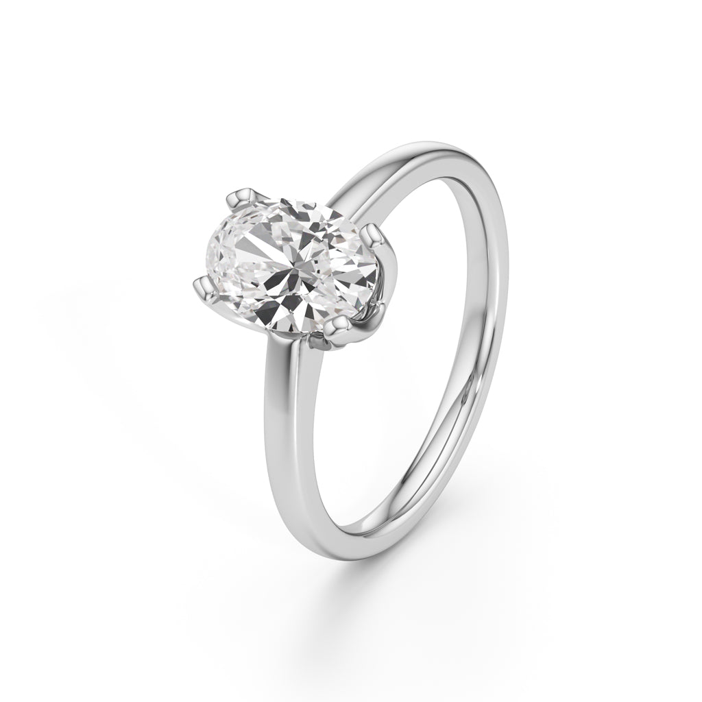 Solinaia 1.5Ct Four Tab Prong Oval Cut Ring