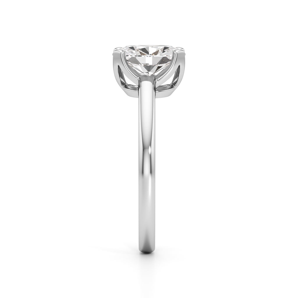 Solinaia 15Ct Four Tab Prong Oval Cut Ring