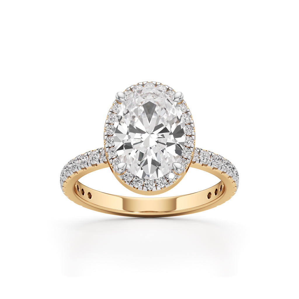 Halistia 350Ct Petite Claw Oval Cut Halo Ring