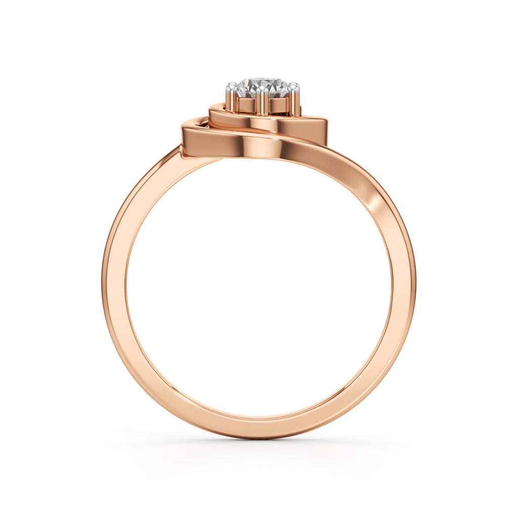 Delicor Double Twist Round Cut Delicate Ring