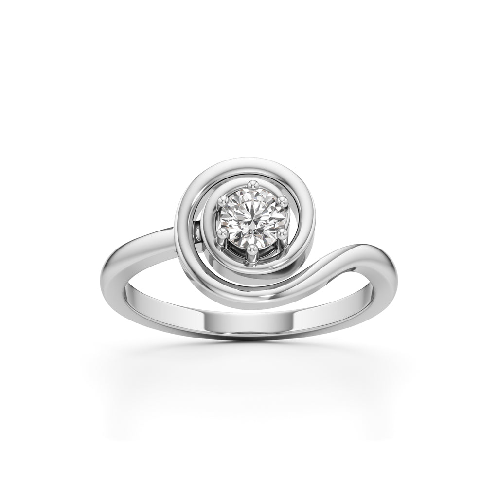 Delicor Double Twist Round Cut Delicate Ring