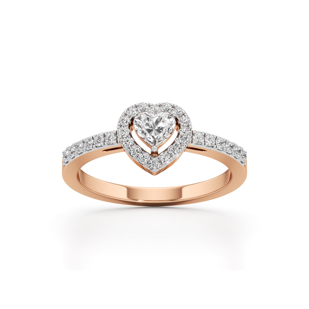 Halaxira Heart Cut Halo Ring