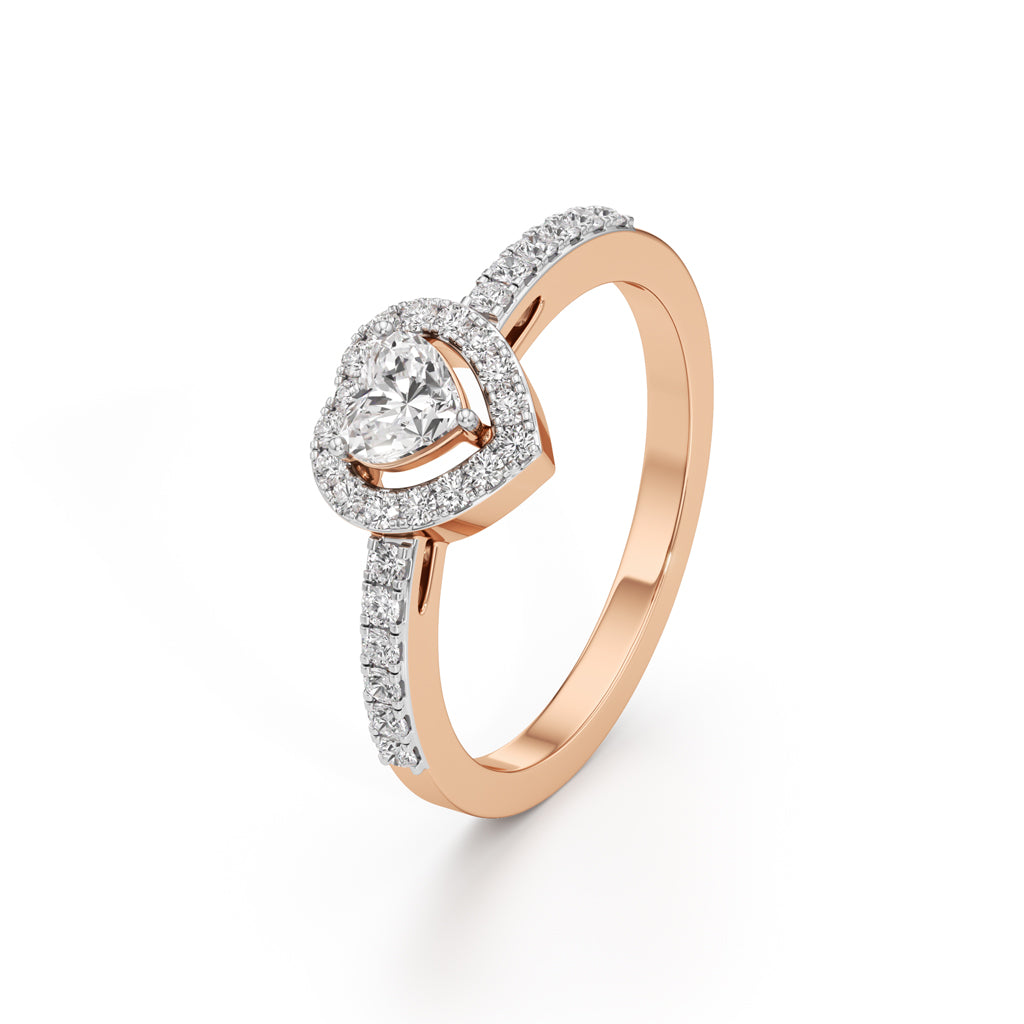 Halaxira Heart Cut Halo Ring