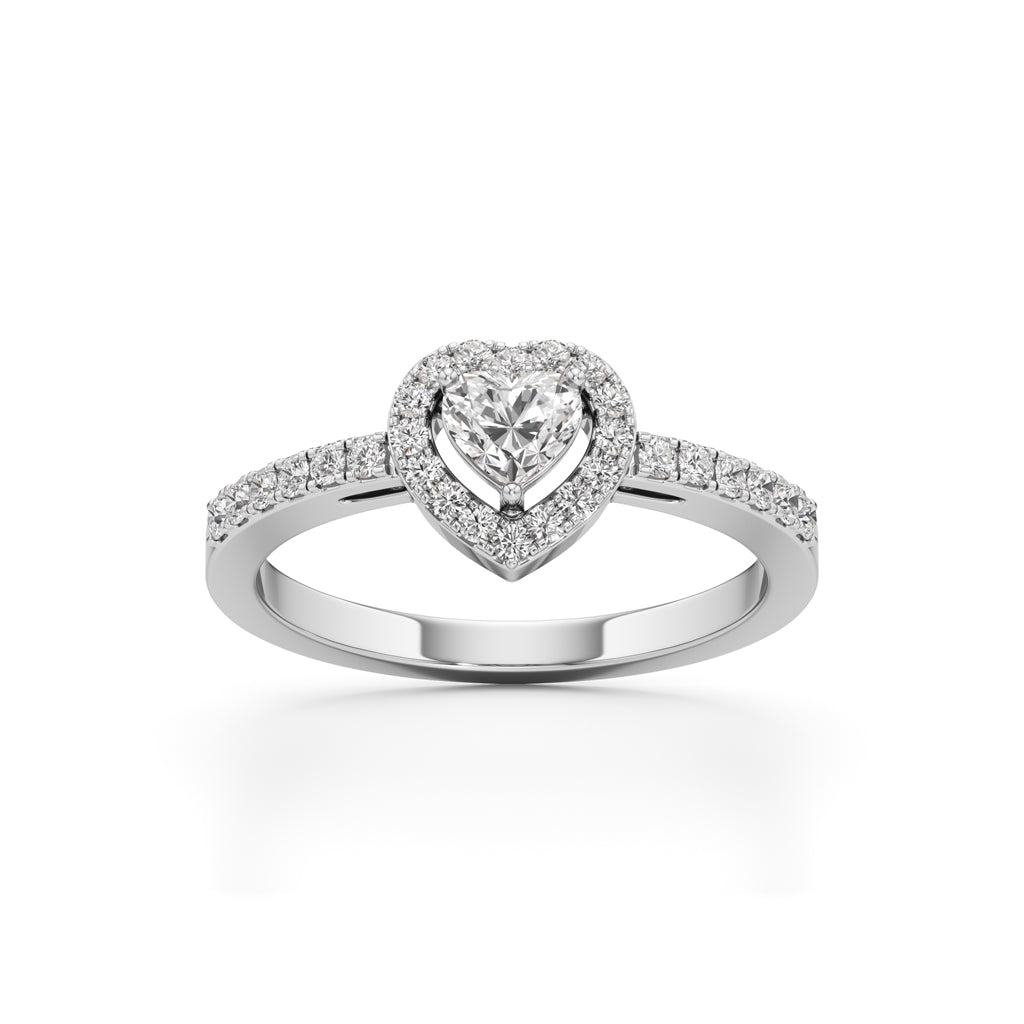 Halaxira Heart Cut Halo Ring