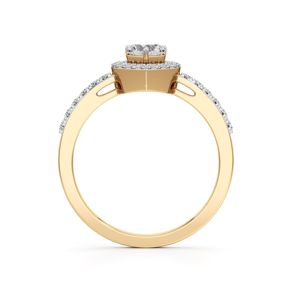 Halaxira Heart Cut Halo Ring