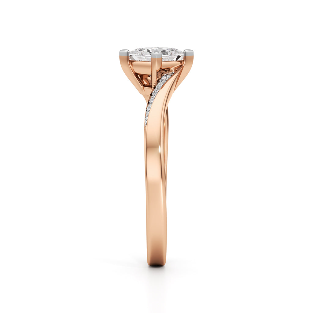 Zivania 0.5Ct Bypass Princess Cut Classic Ring
