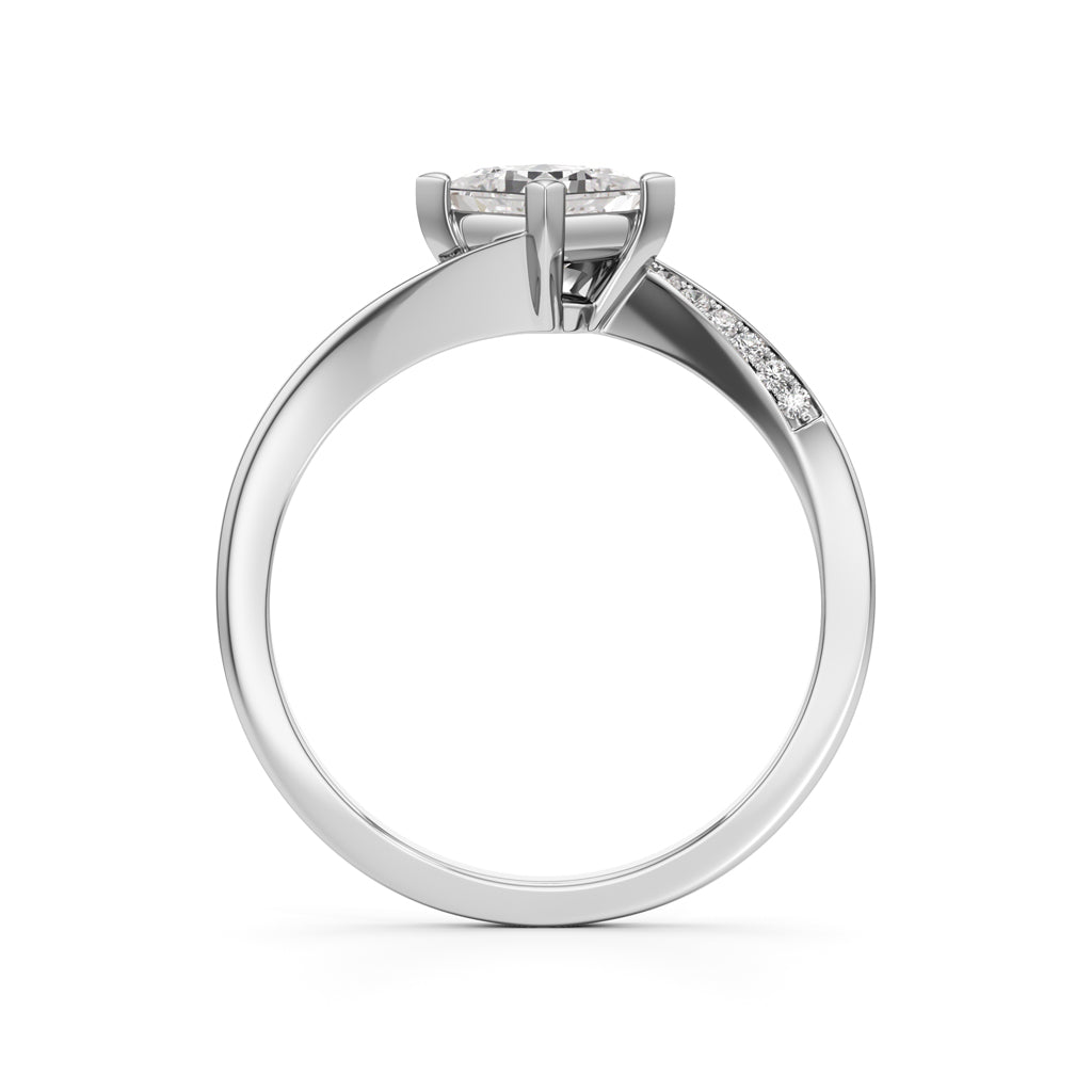 Zivania 0.5Ct Bypass Princess Cut Classic Ring