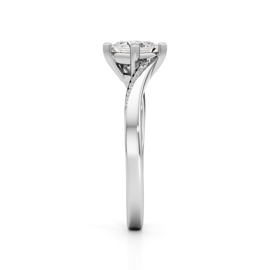 Zivania 05Ct Bypass Princess Cut Classic Ring