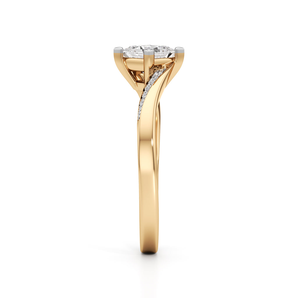 Zivania 0.5Ct Bypass Princess Cut Classic Ring