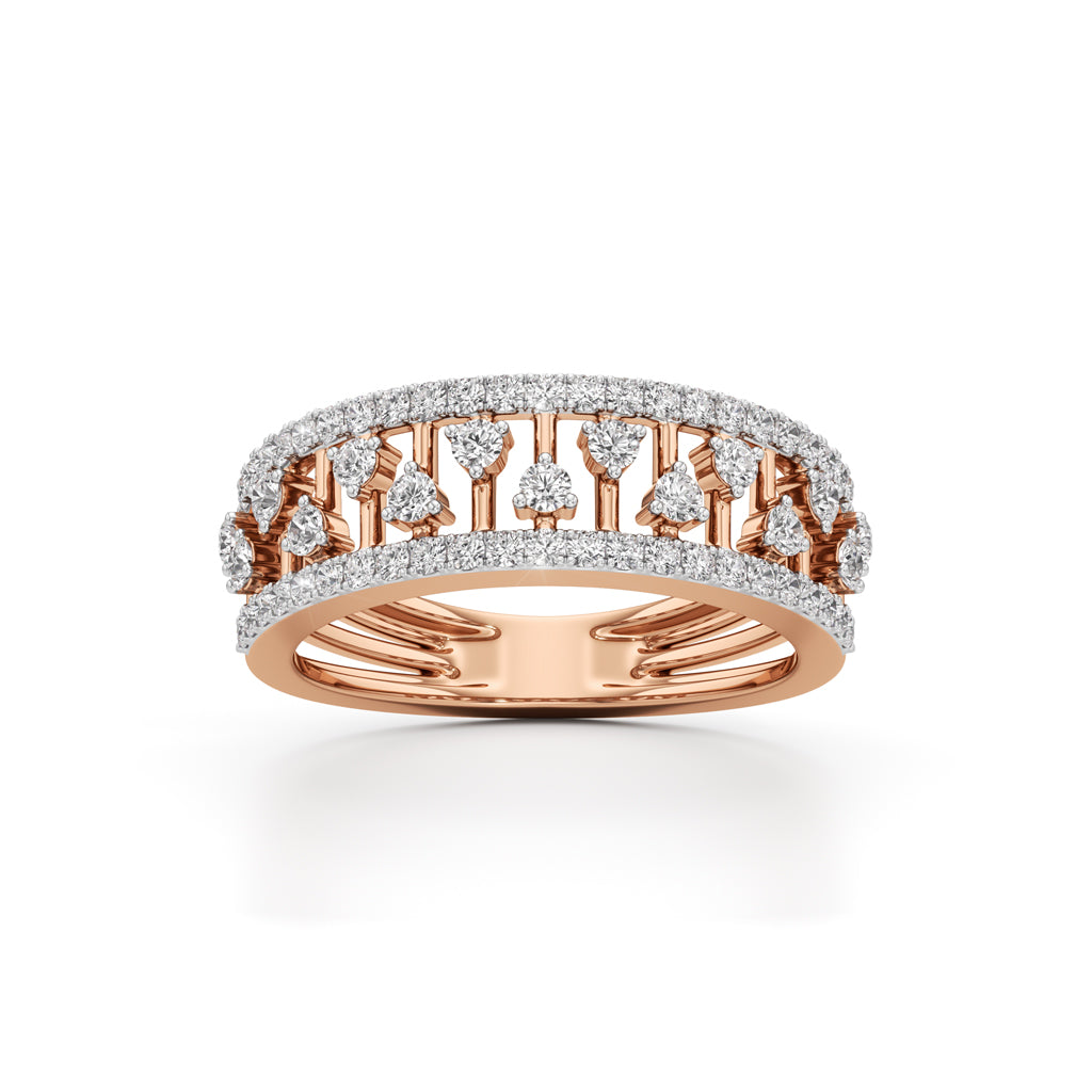 Charmiera Pave Round Cut Classic Ring