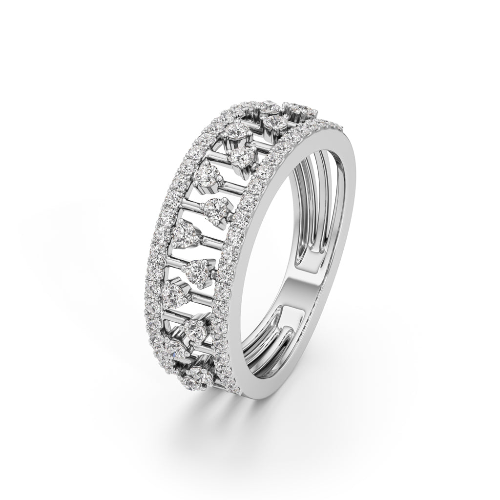 Charmiera Pave Round Cut Classic Ring
