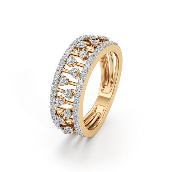 Charmiera Pave Round Cut Classic Ring