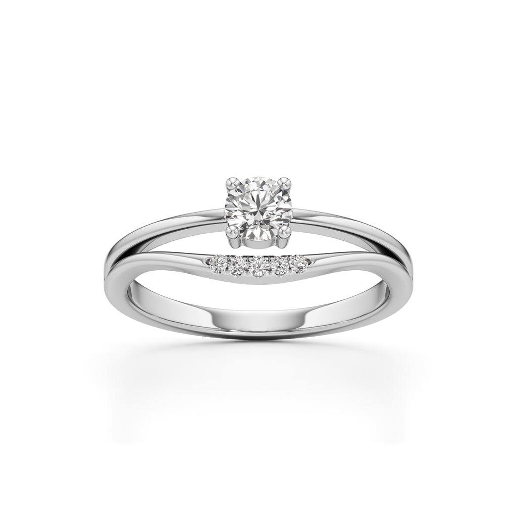 Delavira Split Shank Round Cut Delicate Ring