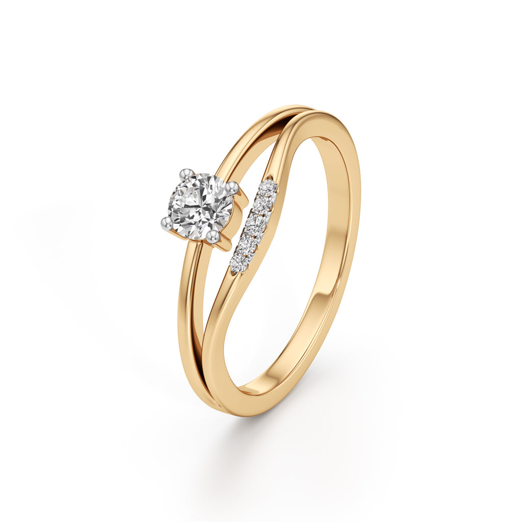 Delavira Split Shank Round Cut Delicate Ring