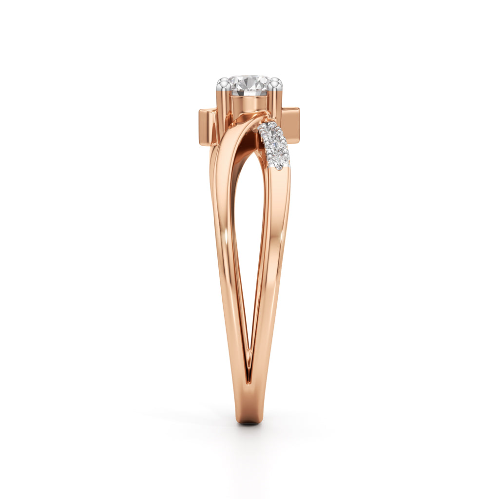 Levornia Split Shank Round Cut Classic Ring