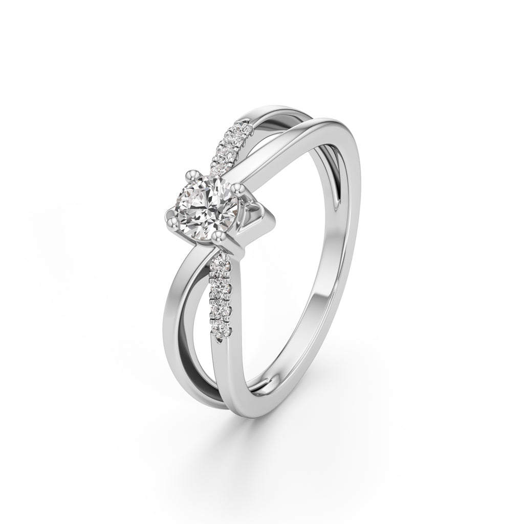 Levornia Split Shank Round Cut Classic Ring
