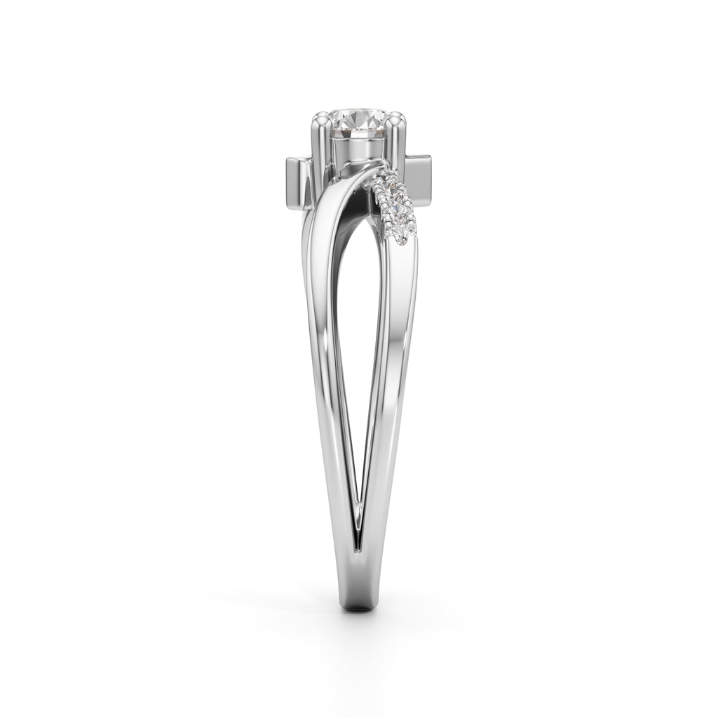 Levornia Split Shank Round Cut Classic Ring