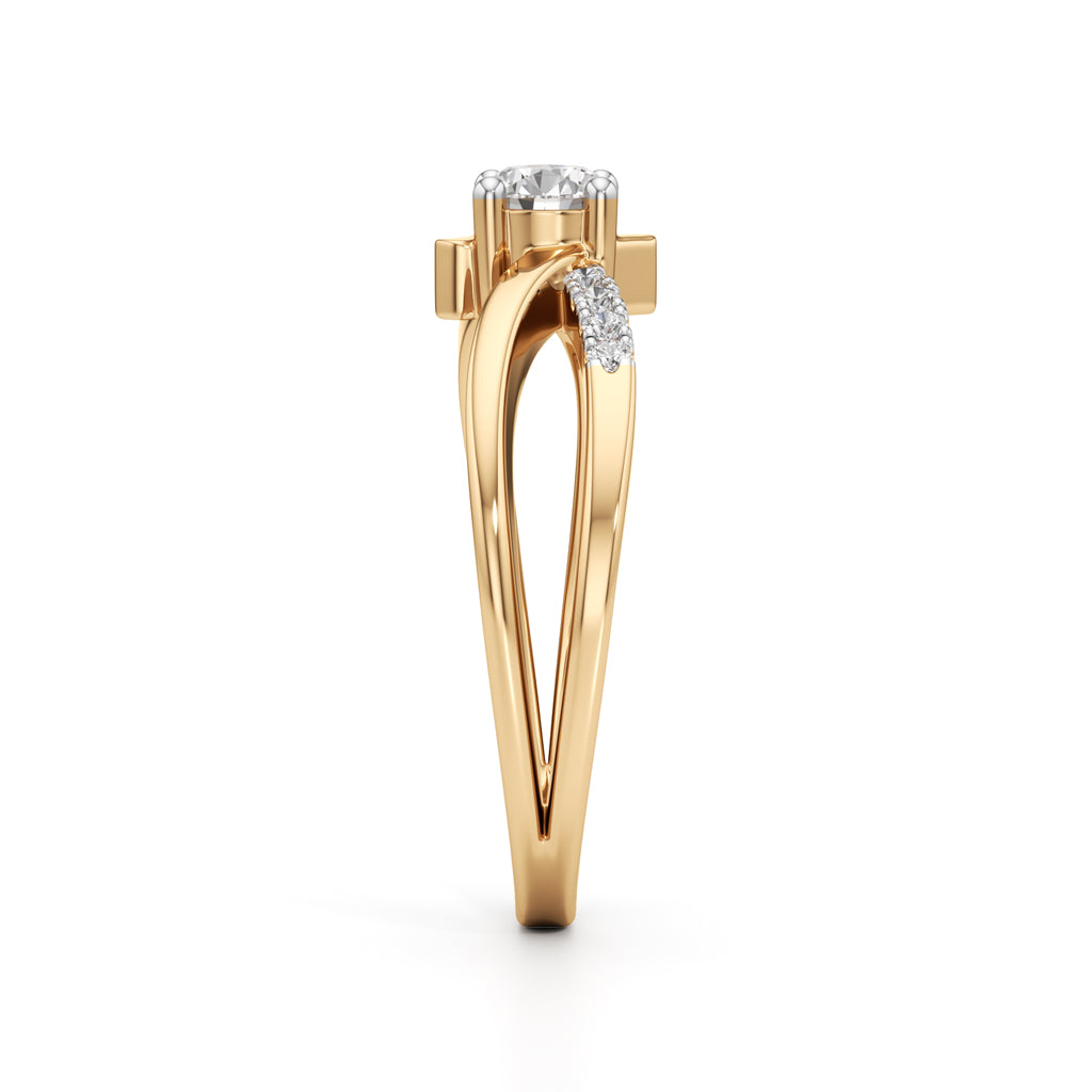 Levornia Split Shank Round Cut Classic Ring