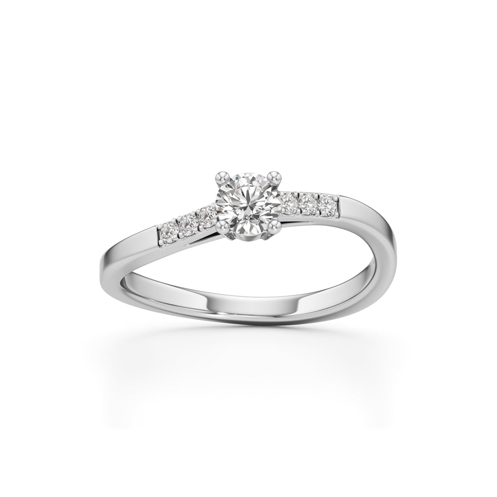 Delissa Four Prong Round Cut Delicate Ring
