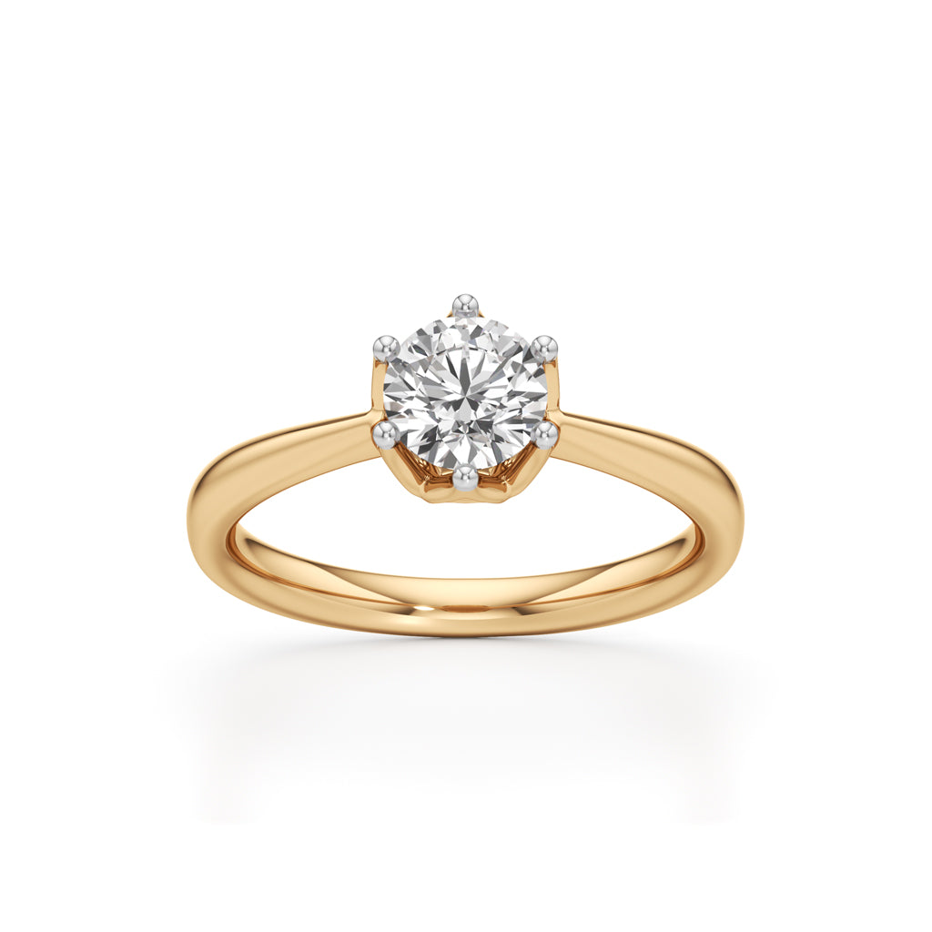 Soliantia 075Ct decorative round cut solitaire ring