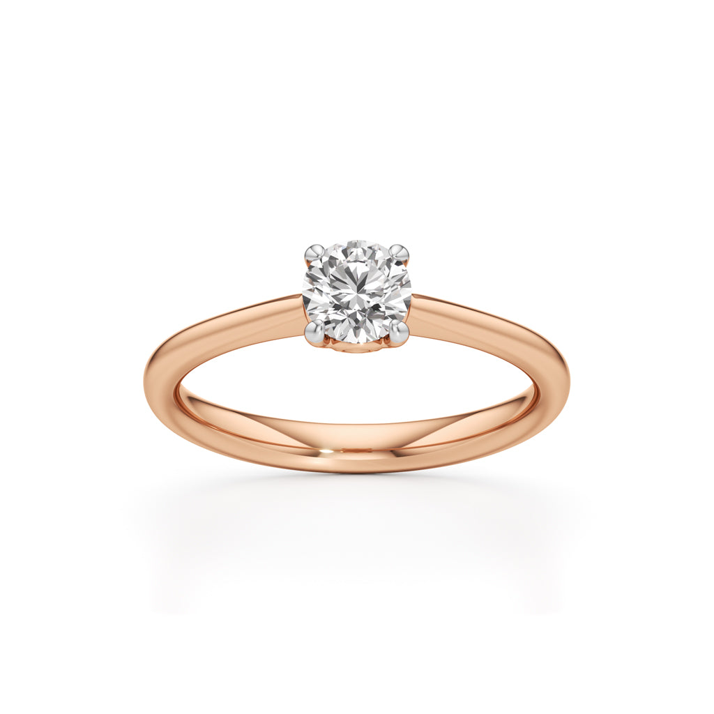 Solivira 0.50Ct four prong round cut solitaire ring