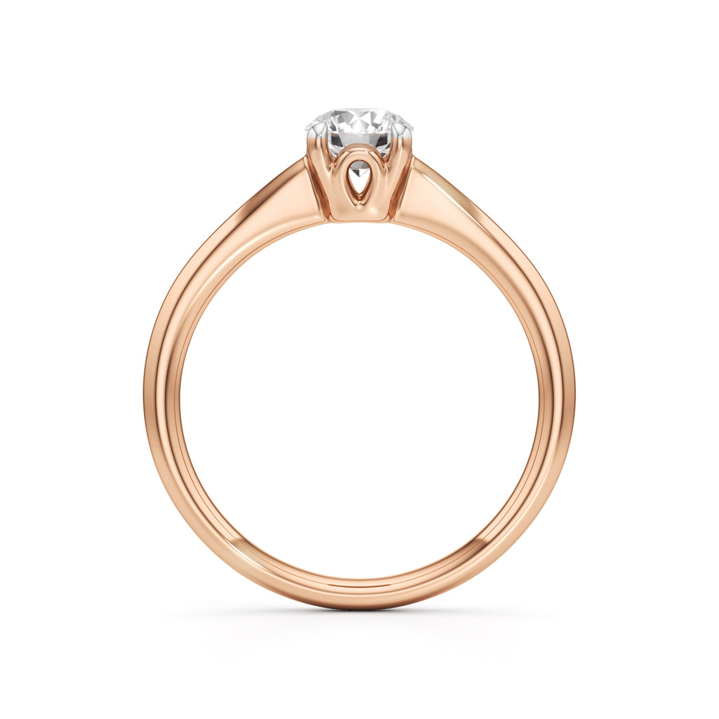 Solivira 0.50Ct four prong round cut solitaire ring