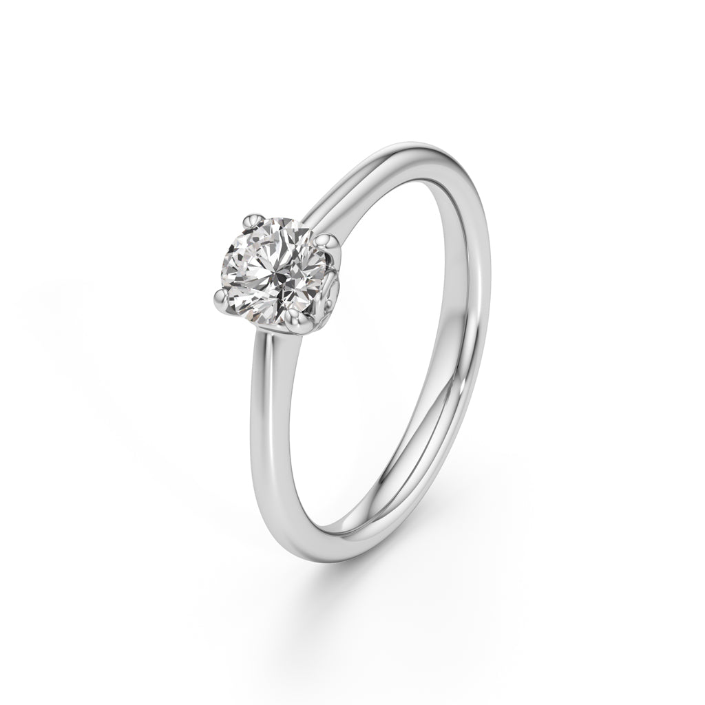 Solivira 0.50Ct four prong round cut solitaire ring