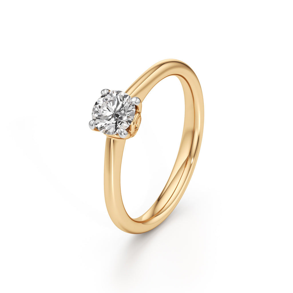 Solivira 0.50Ct four prong round cut solitaire ring