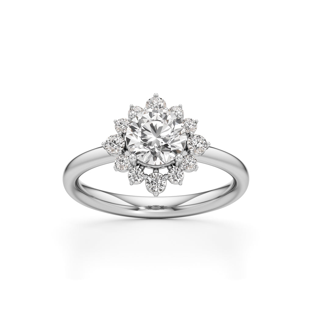 125Ct Brilliant Round Halo Ring