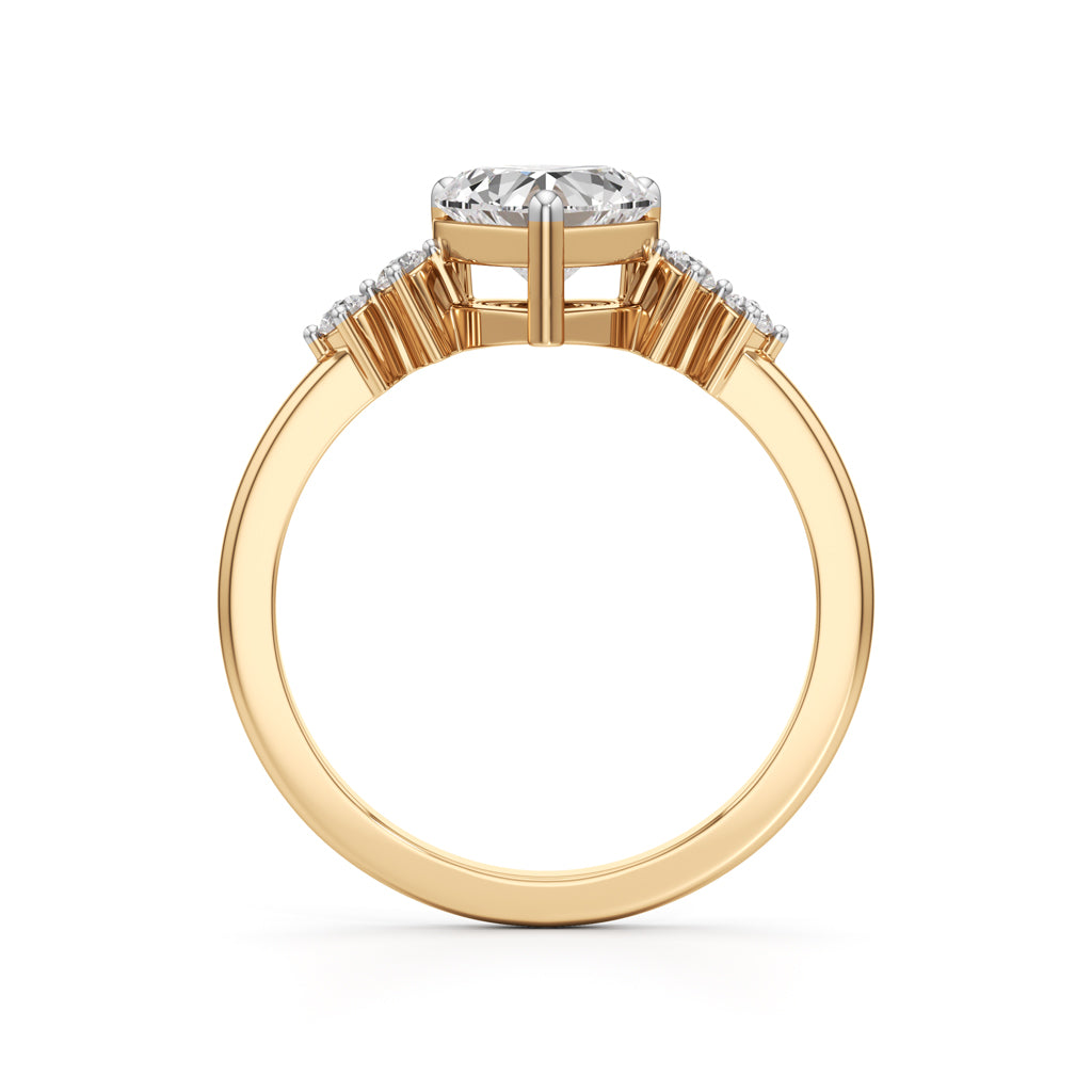 125Ct Heart Side Stone Diamond Ring