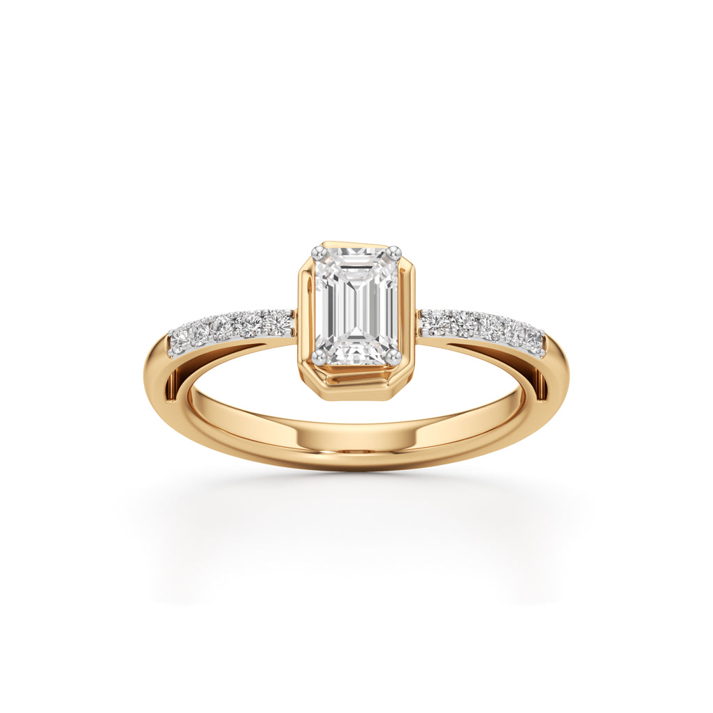 Aurora Deco Emerald Ring
