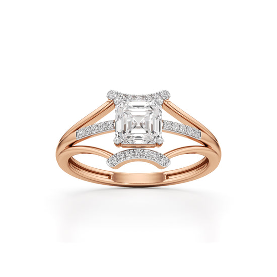 Sovereign Asscher Diamond Ring