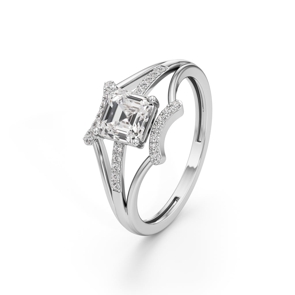 Sovereign Asscher Diamond Ring