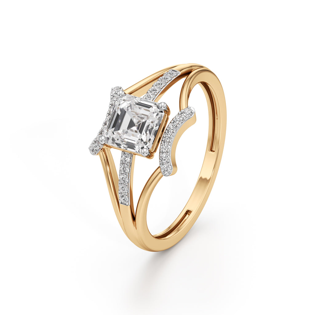 Sovereign Asscher Diamond Ring