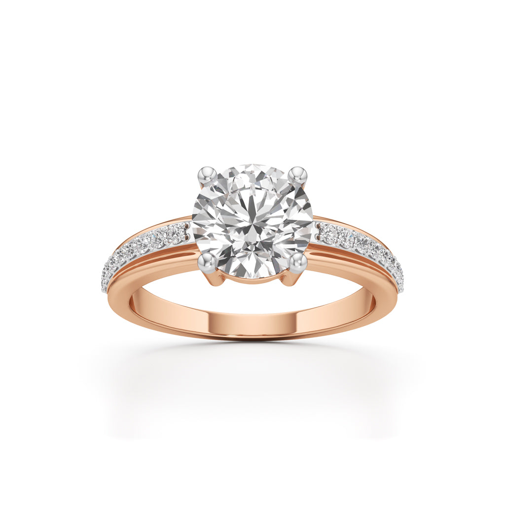 Echelon Solitaire Diamond Ring