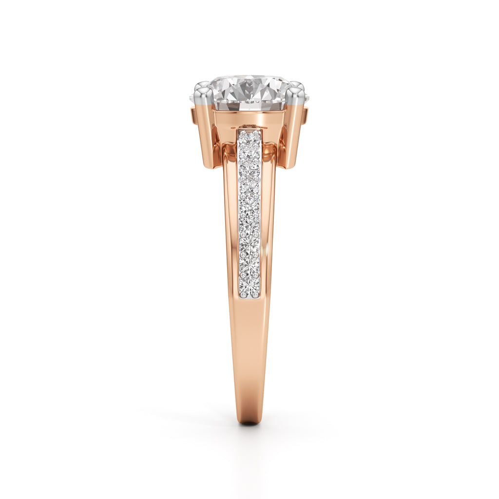 Echelon Solitaire Diamond Ring