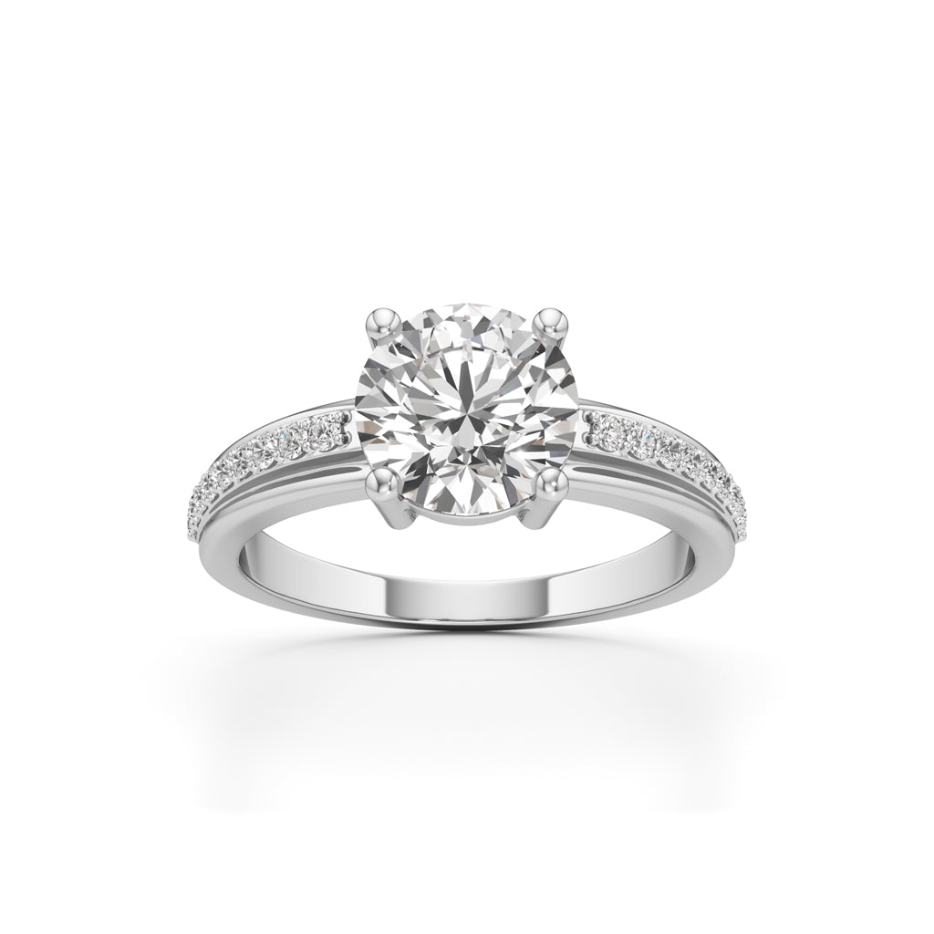 Echelon Solitaire Diamond Ring