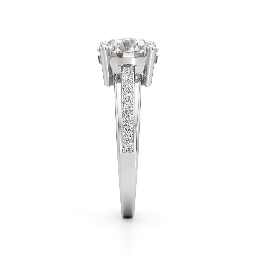 Echelon Solitaire Diamond Ring