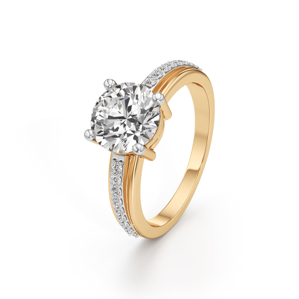 Echelon Solitaire Diamond Ring
