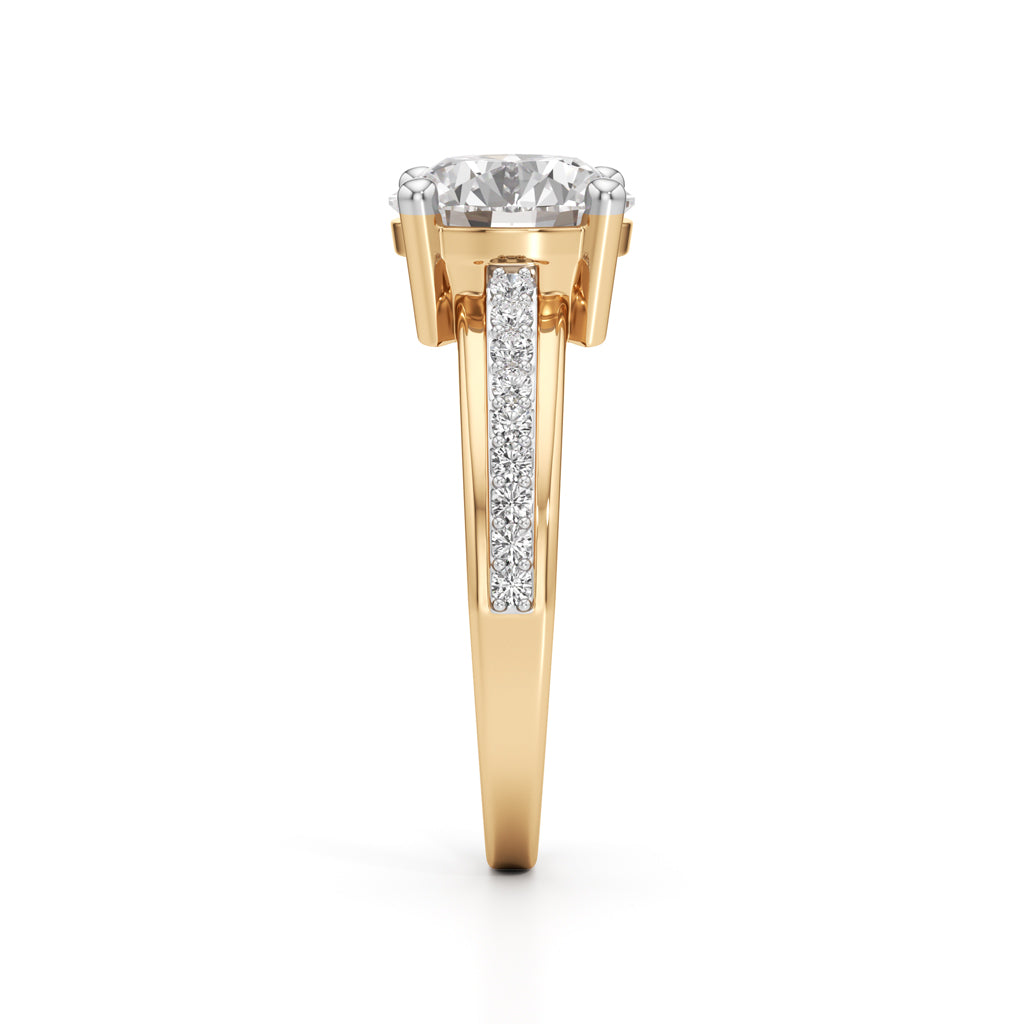 Echelon Solitaire Diamond Ring