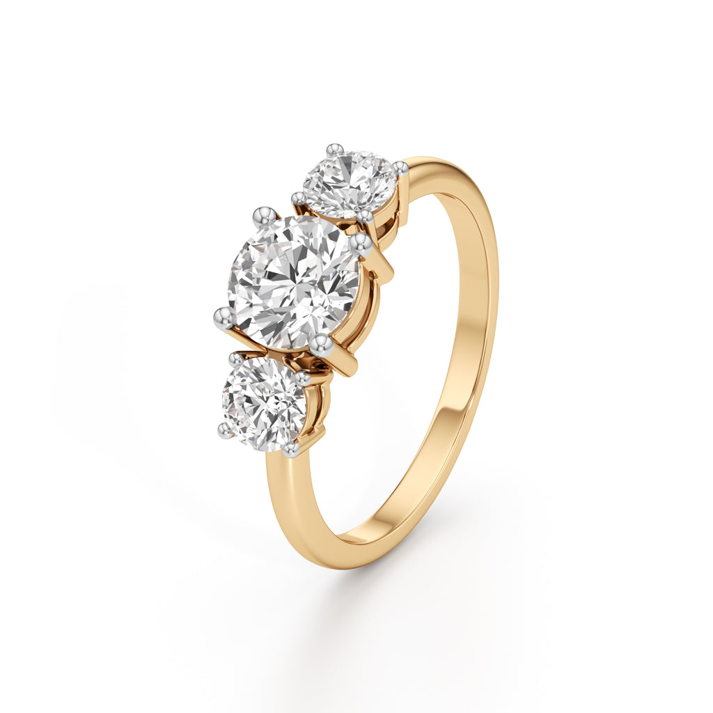 Aura Three-Stone Radiance Ring